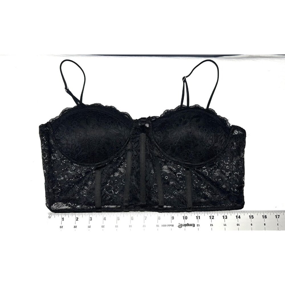 Forever 21 Bustier Corset Top XL Black Lace Underwire Bralette Whimsigoth Summer - Picture 10 of 12